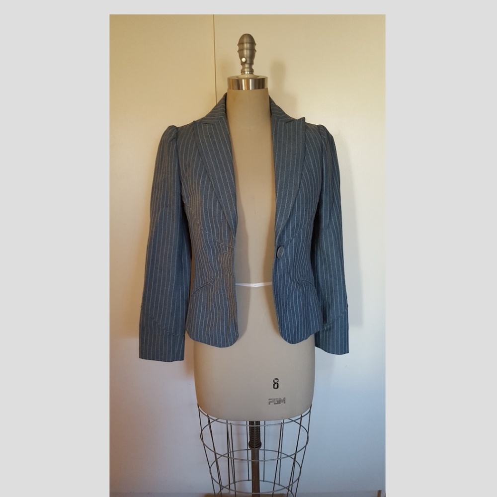 MARC BY MARC JACOBS BLUE CHAMBRAY STRIPE BLAZER 4